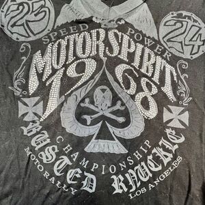 Laculture Women's Short Sleeve Motorspirit 1968 Graphic Tee Black Size Small NWT